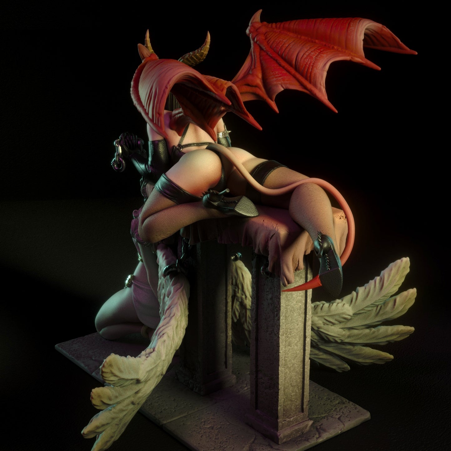 Angel and Demon 3D Resin Figurine Model Kit