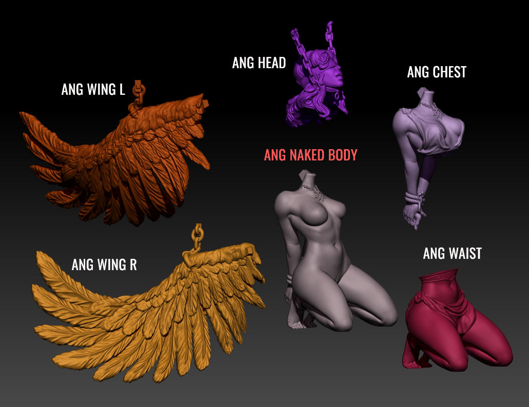 Angel and Demon 3D Resin Figurine Model Kit