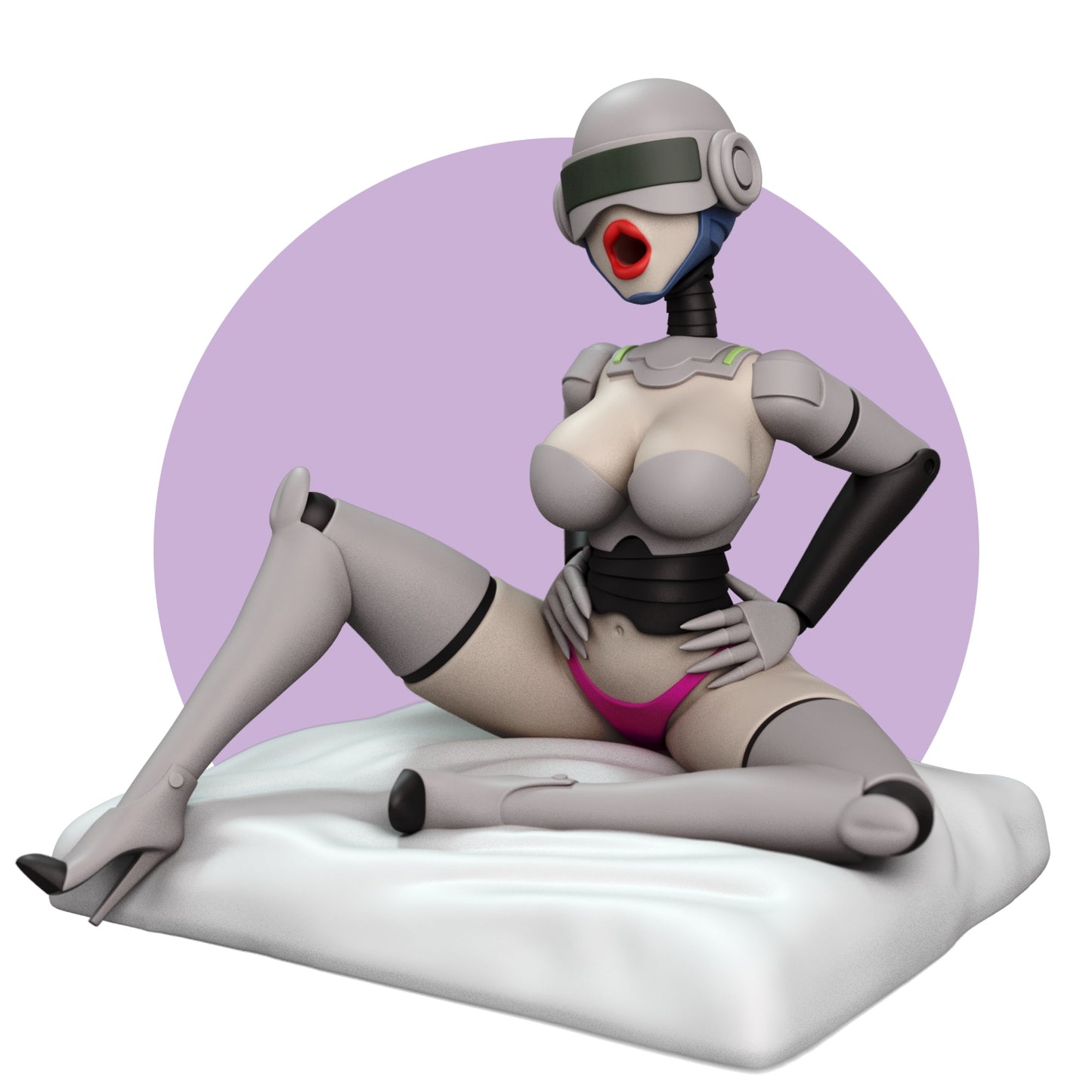 Sexy Cartoon Robot Adult 3D Resin Figurine Model Kit