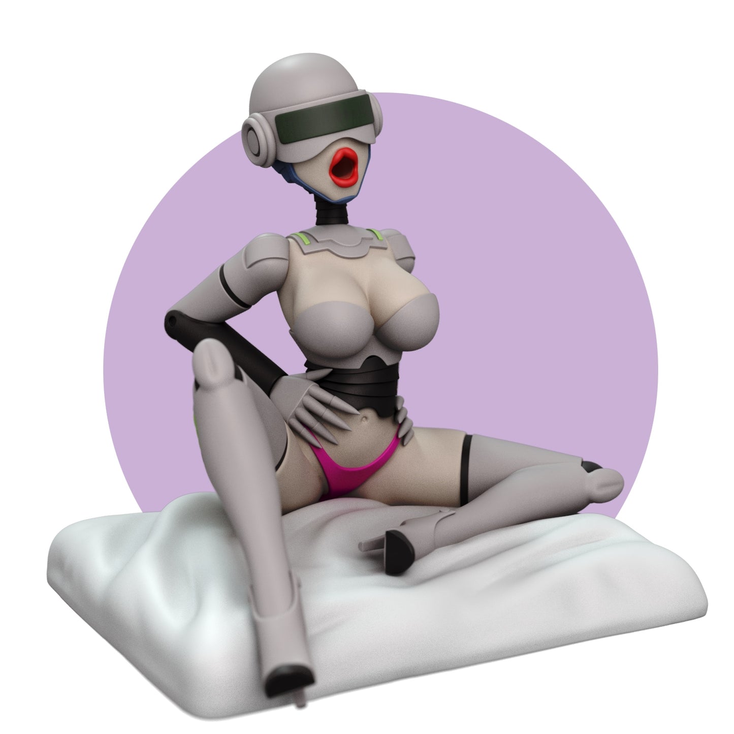 Sexy Cartoon Robot Adult 3D Resin Figurine Model Kit