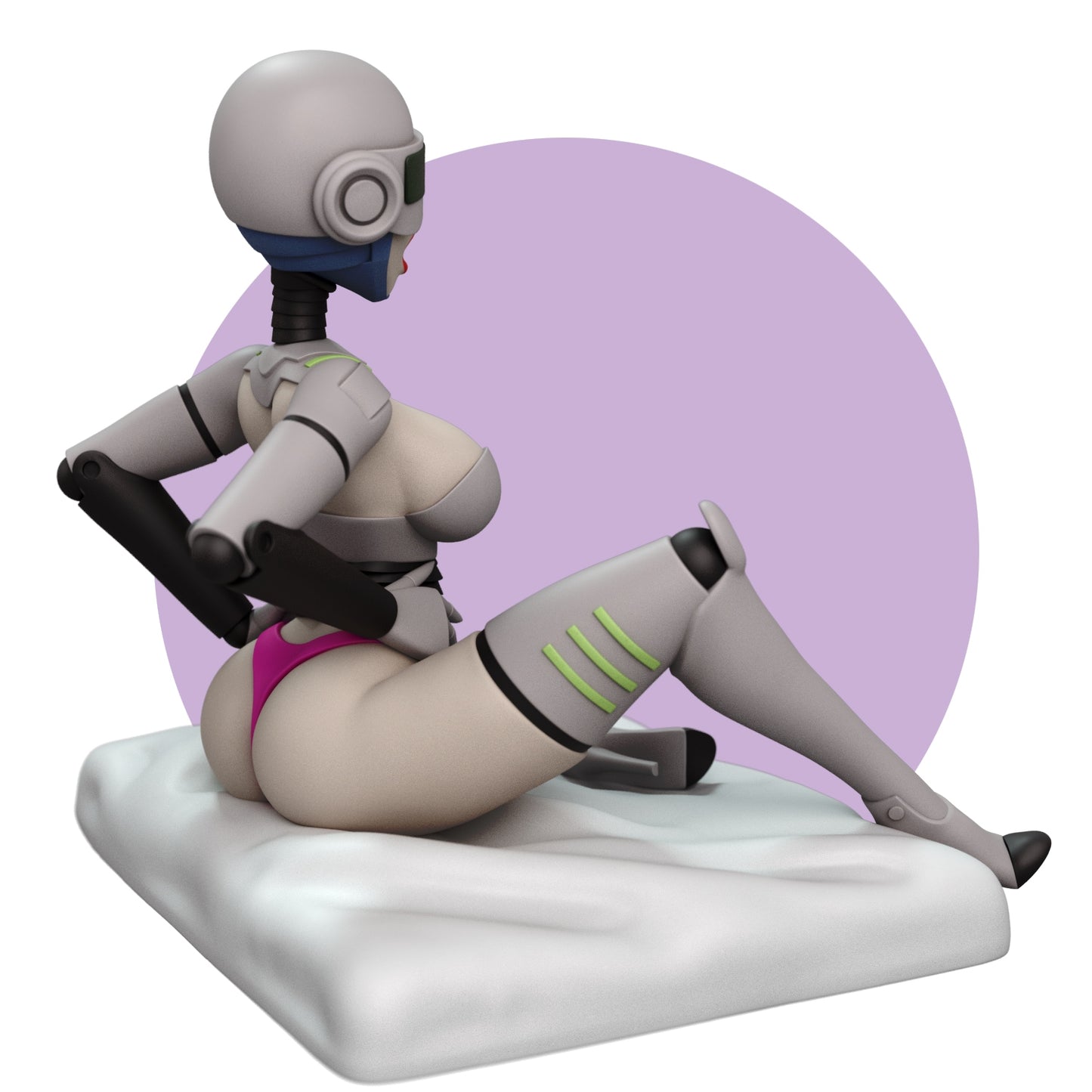 Sexy Cartoon Robot Adult 3D Resin Figurine Model Kit