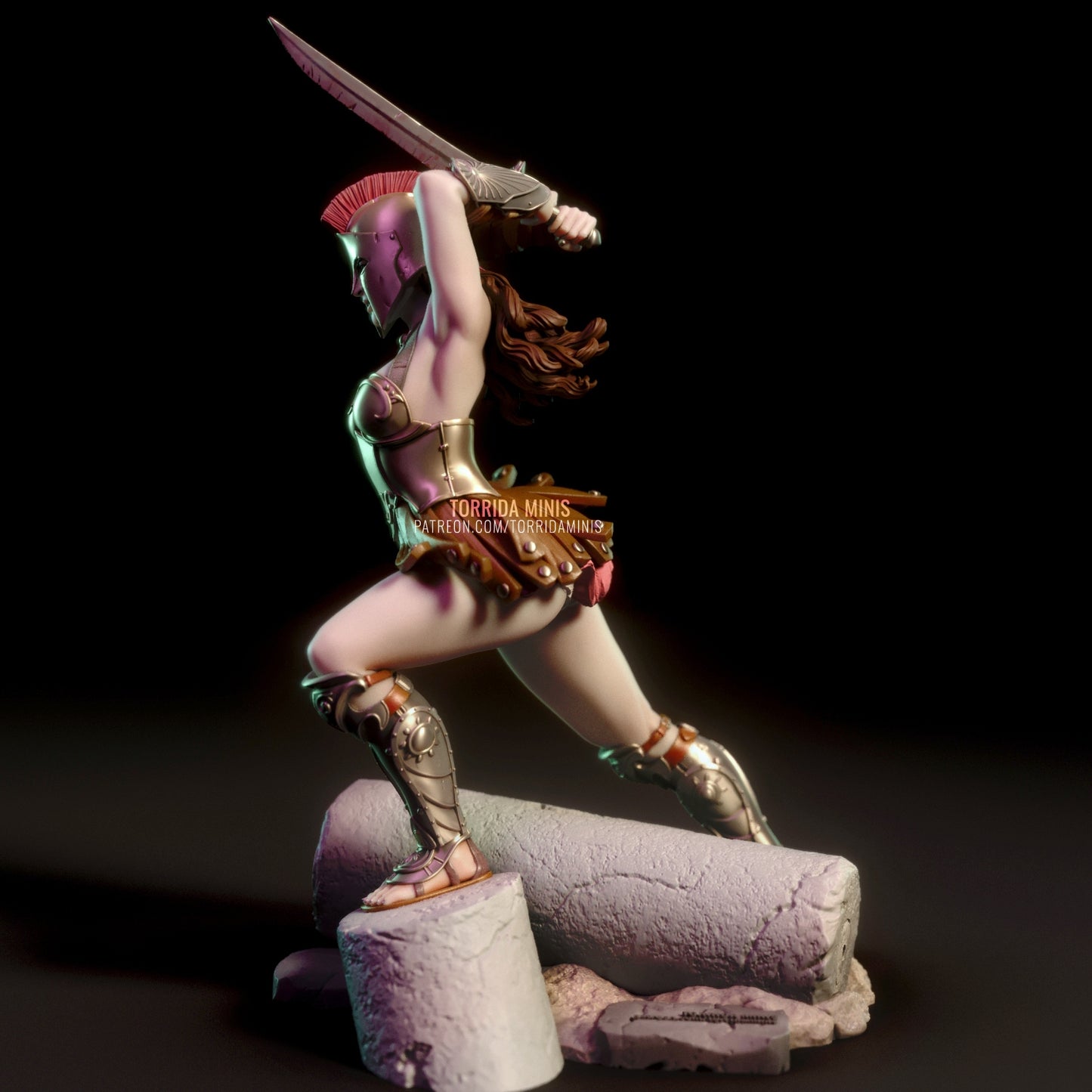 Spartan Warrior Pinup 3D Resin Figurine Kits