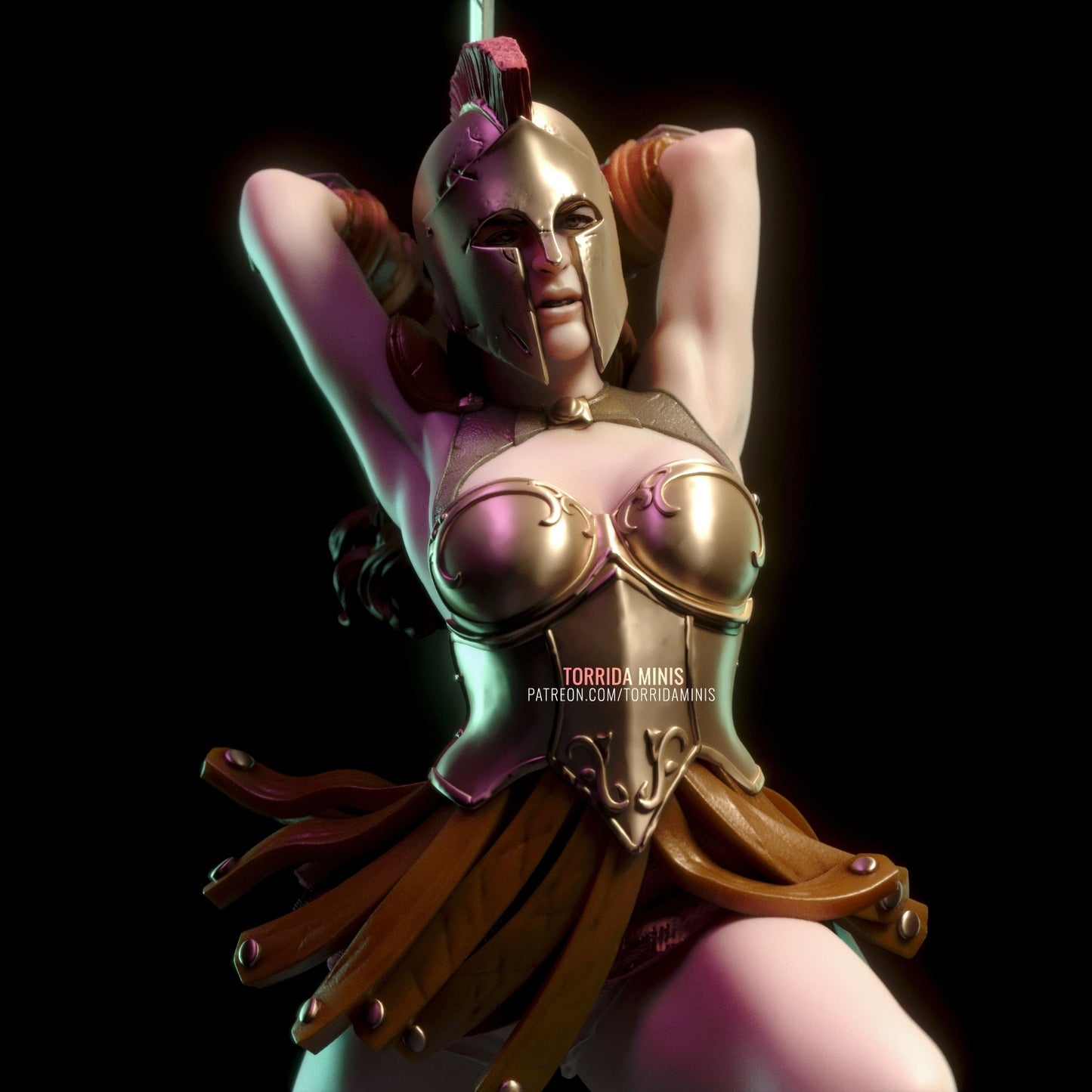 Spartan Warrior Pinup 3D Resin Figurine Kits