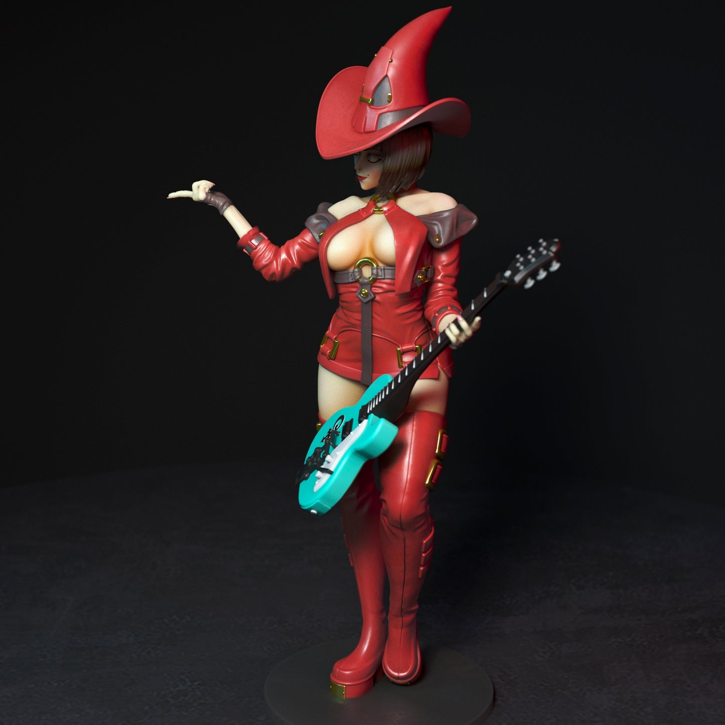 Guitar Girl Pinup Figurine Model Kit