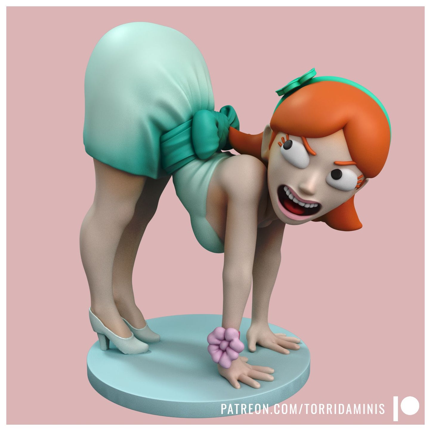 Party Dress Girl Pinup 3D Resin Figurine Model Kit