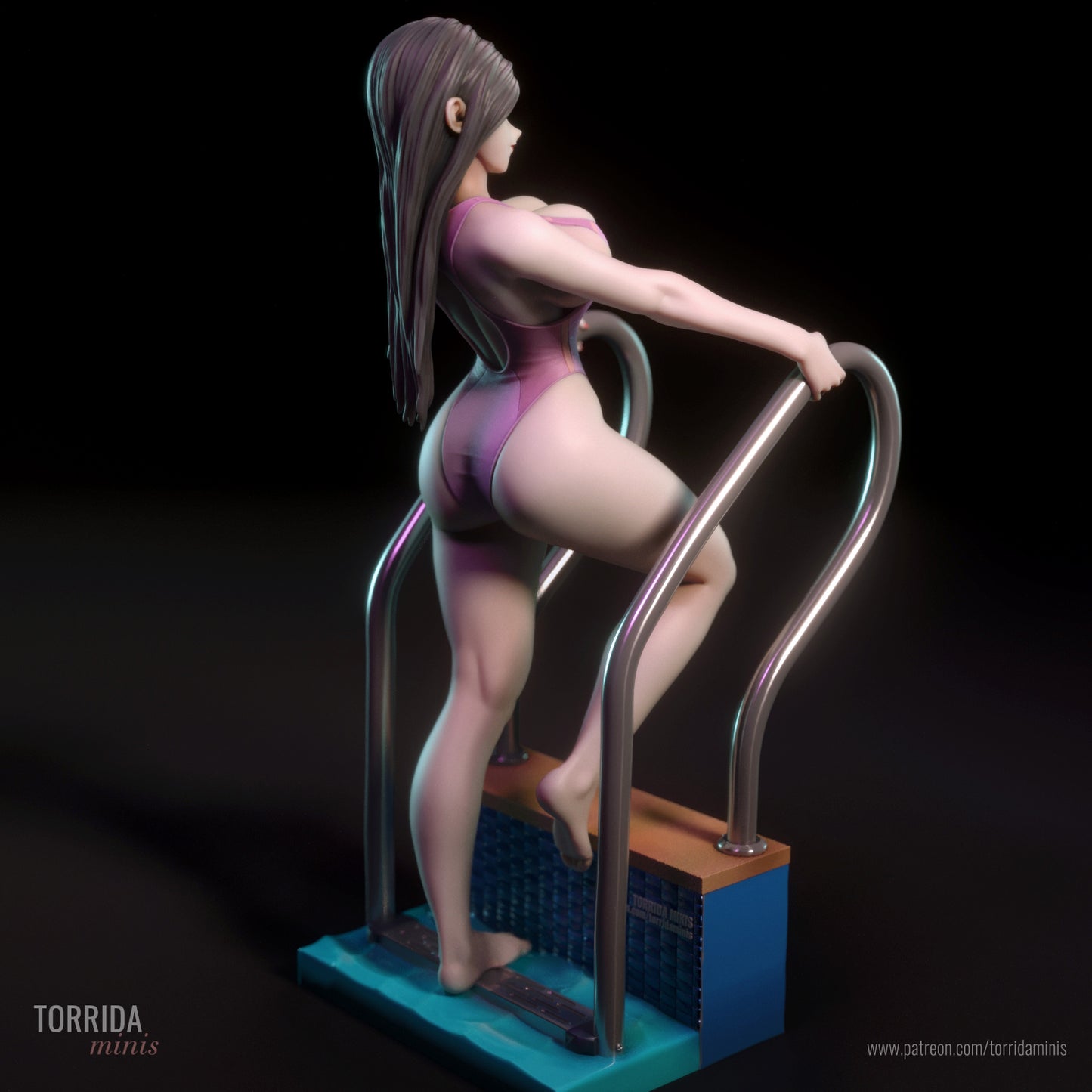 Sexy Swimmer Pinup 3D Resin Figurine Model Kit