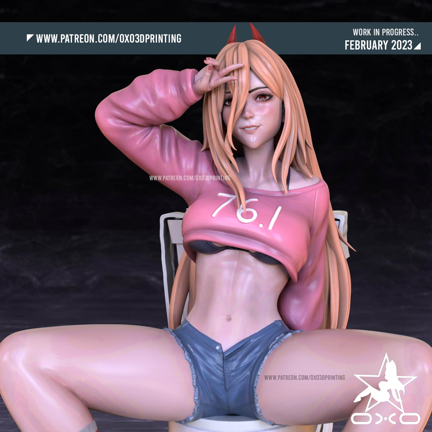 Sexy Blood Devil Pinup 3D Resin Figurine Model Kit