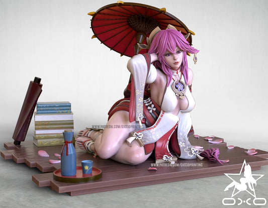 Sexy Fox Lady Pinup 3D Resin Figurine Model Kit