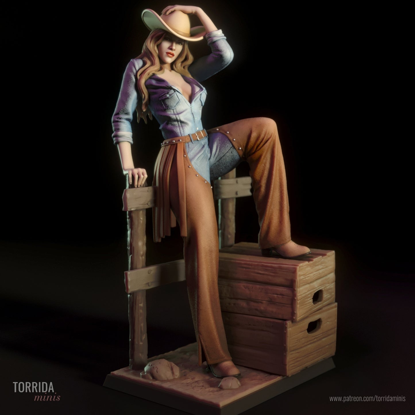 Cowgirl "Pam" 3D Resin Figurine Model Kit