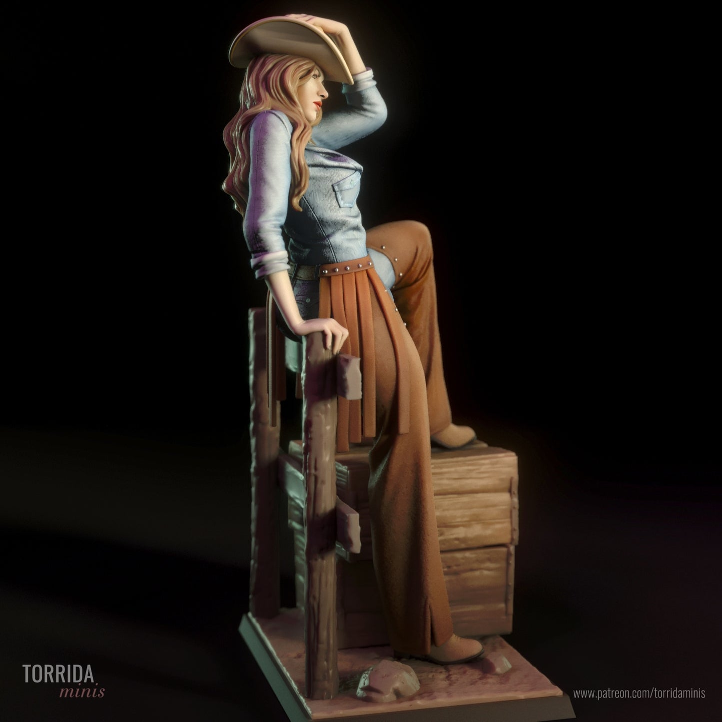 Cowgirl "Pam" 3D Resin Figurine Model Kit