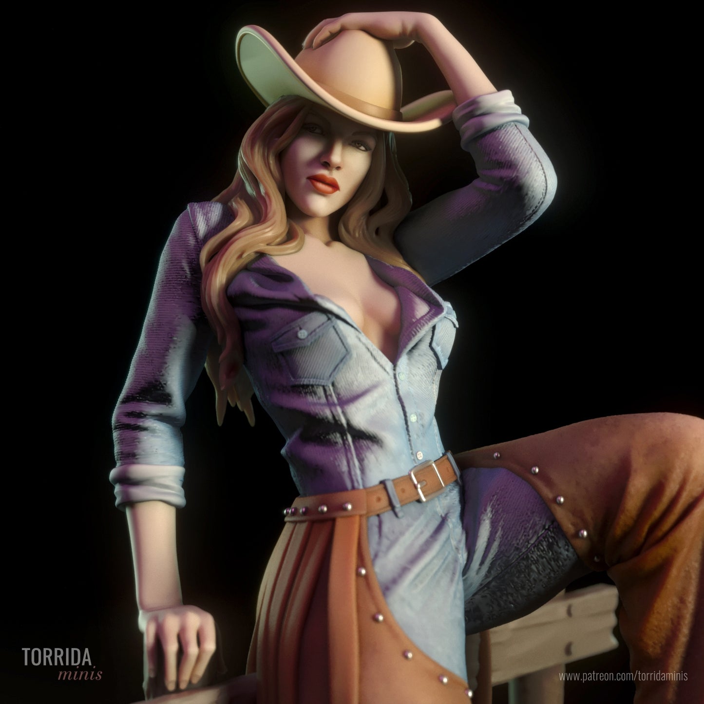 Cowgirl "Pam" 3D Resin Figurine Model Kit