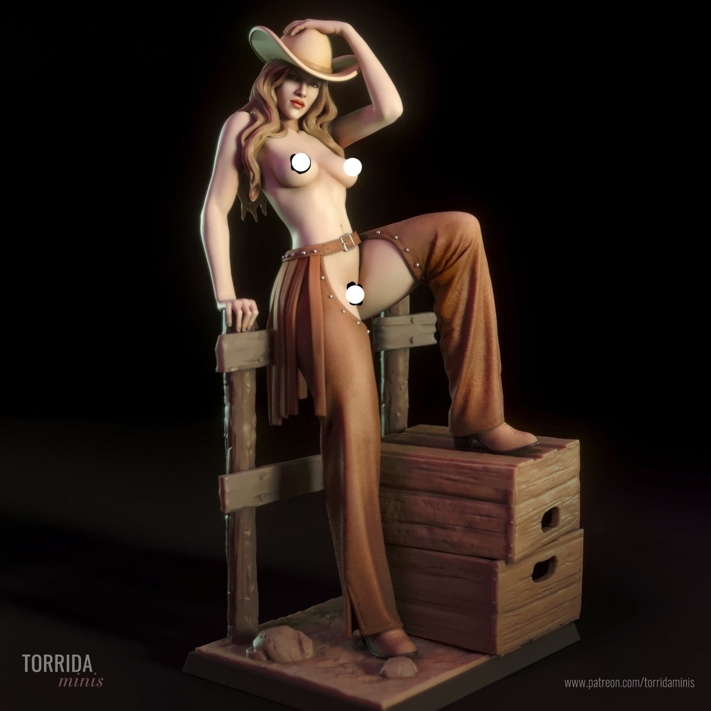 Cowgirl "Pam" 3D Resin Figurine Model Kit