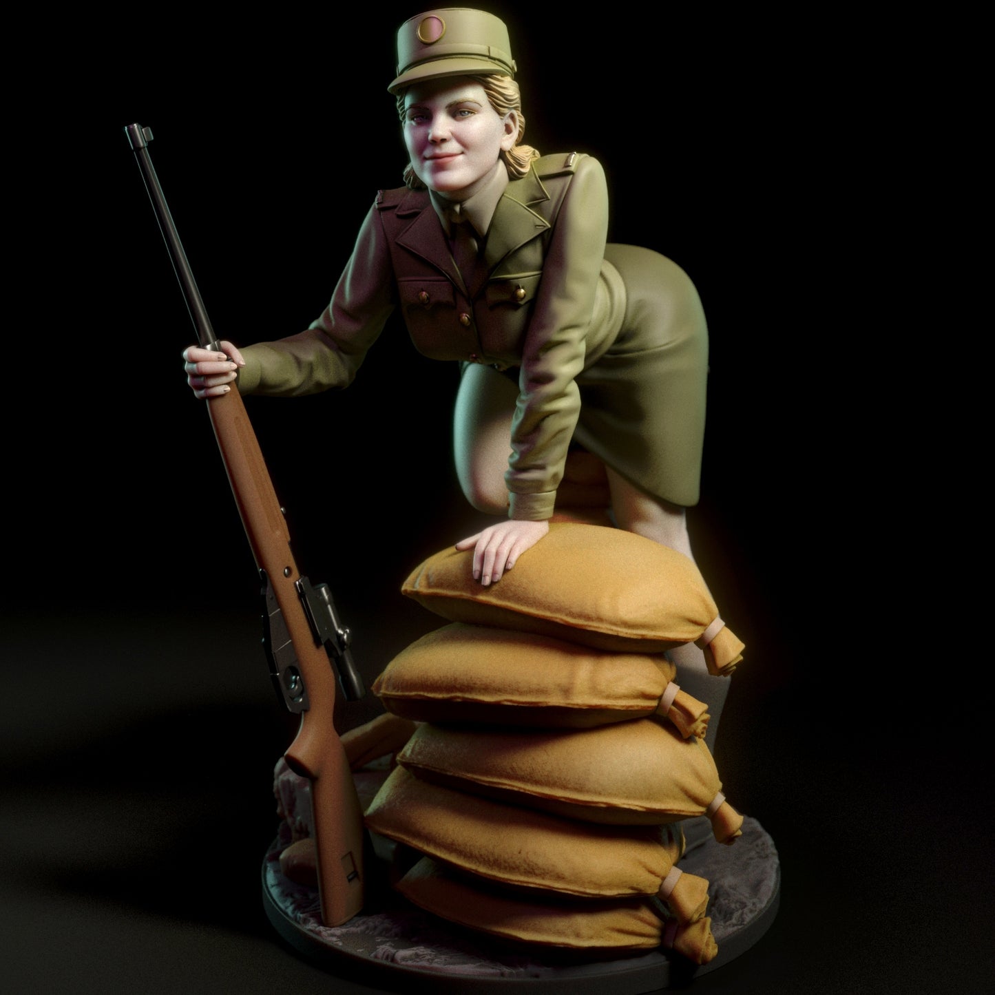 War Soldier Adult Pinup 3D Resin Figurine Model Kit