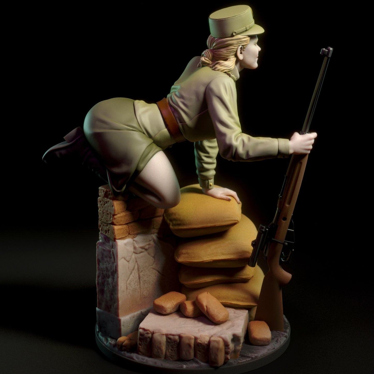 War Soldier Adult Pinup 3D Resin Figurine Model Kit