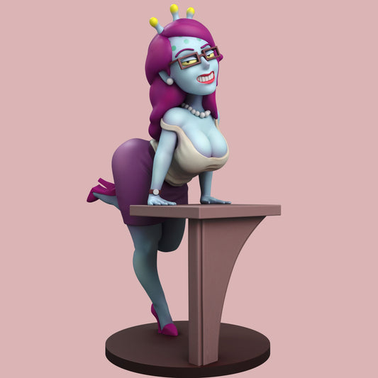 Blue Alien Pinup 3D Resin Figurine Model Kit