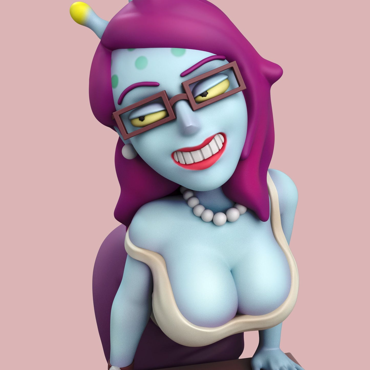 Blue Alien Pinup 3D Resin Figurine Model Kit