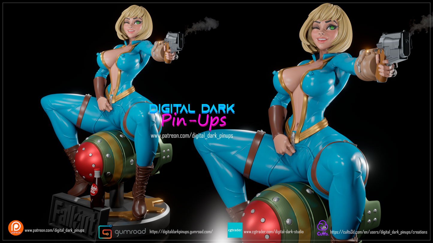 Sexy Vault Girl Adult 3D Resin Figurine Model kit