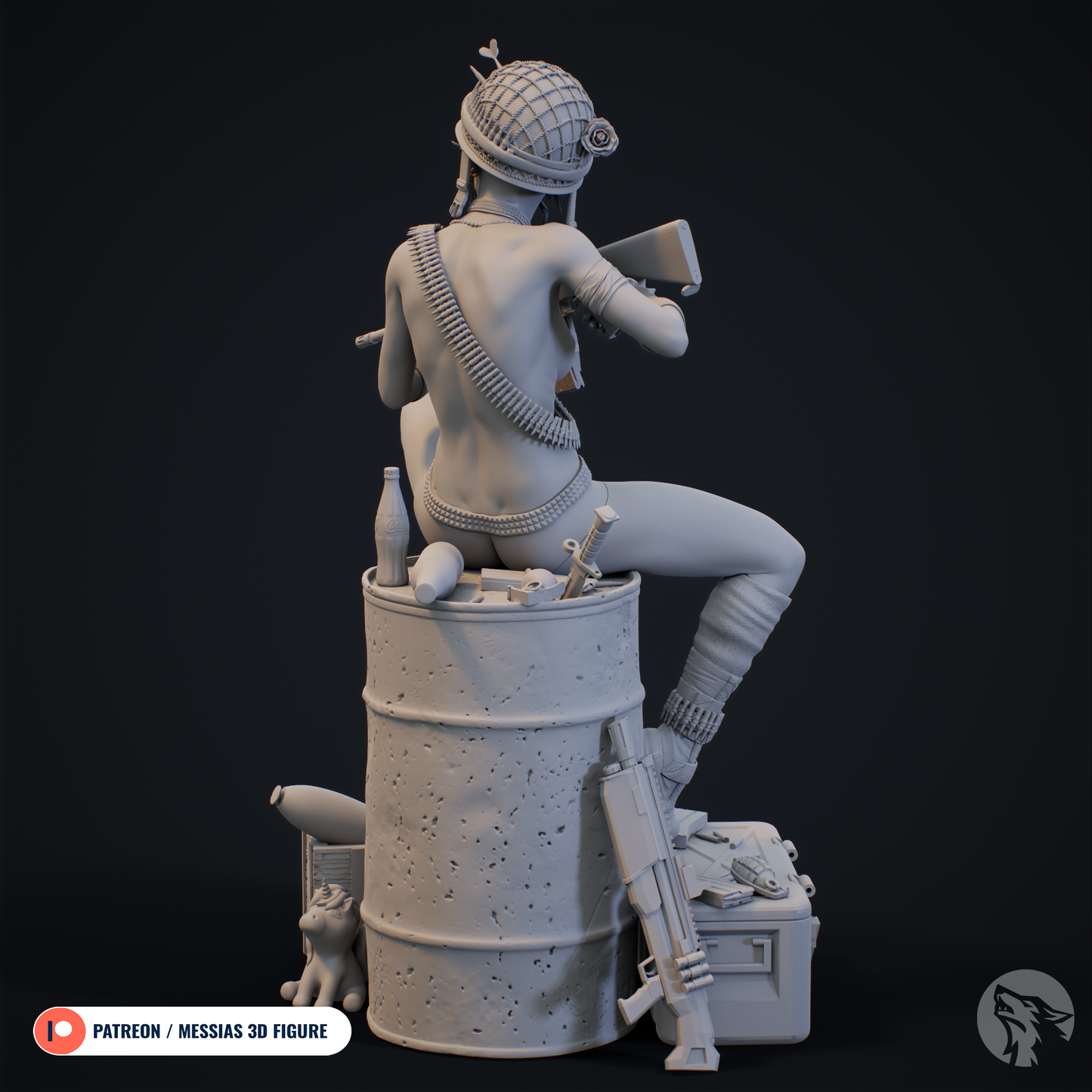 Apocalyptic Punk Girl Pinup 3d Figurine Kit