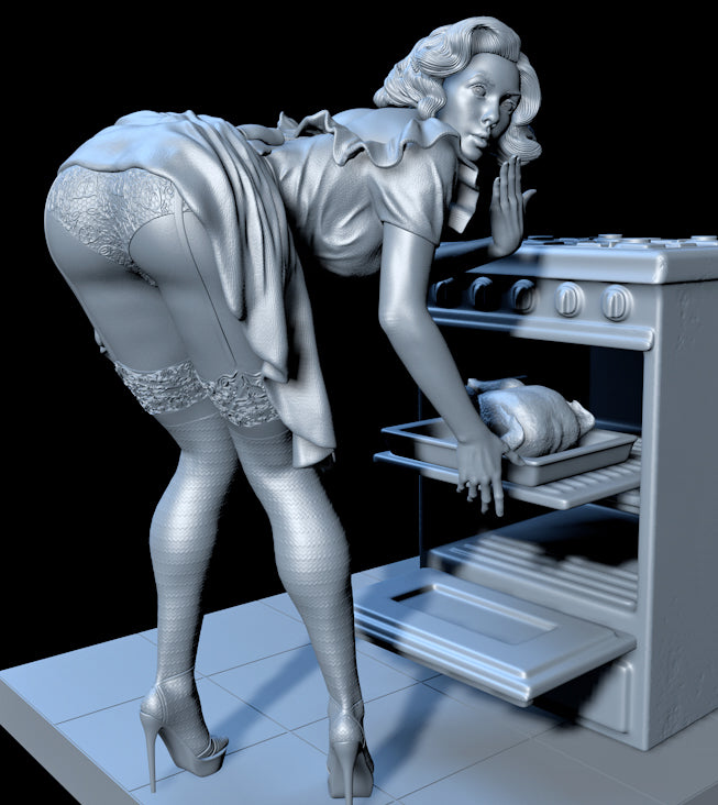 Sexy House Wife Pinup 3D Figurine Kit